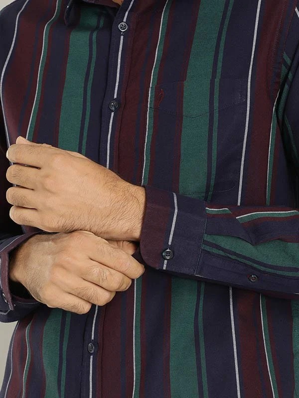Indian Terrain Men Striped Multicolor Shirt